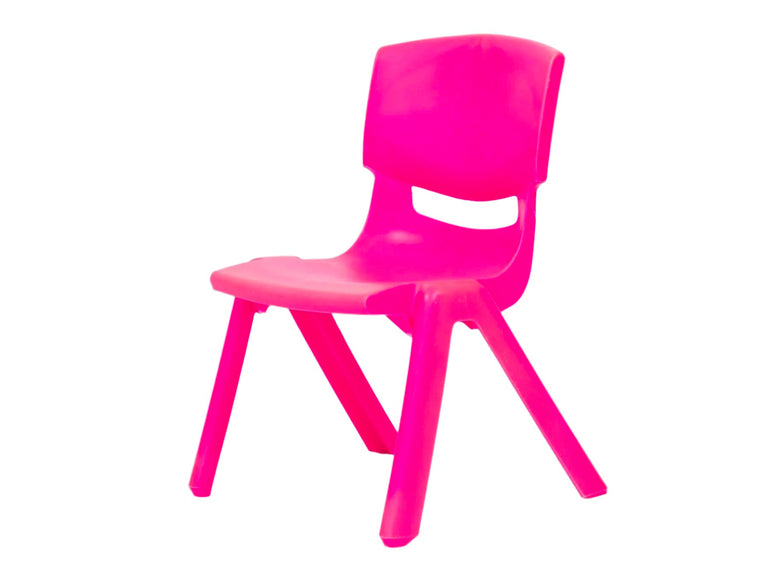 Bright pink chair on a white background
