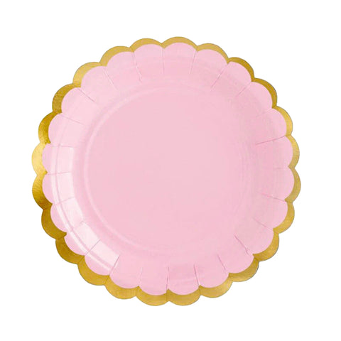 Light Pink Scalloped Plates 10pk