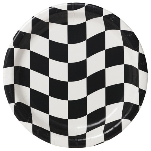 Black & White Checkered Lunch Plates