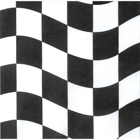 Black & White Checkered Lunch Napkins