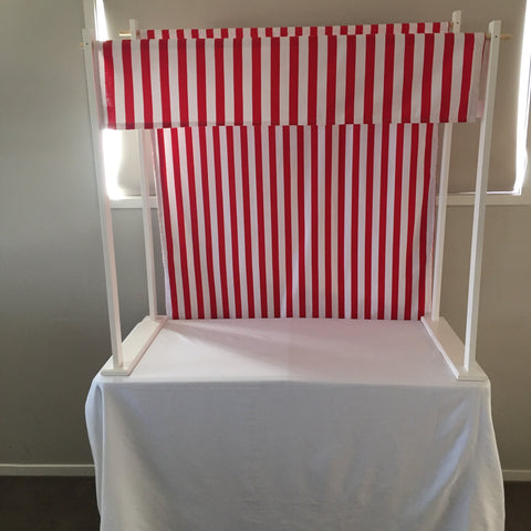 Red & White Stripe Canopy with Table